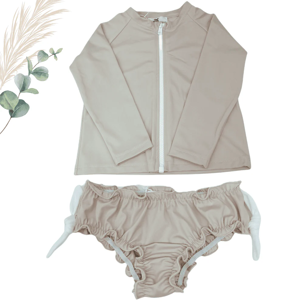 T-Shirt Anti-UV Manche Longue Sable avec Zip – Image 3