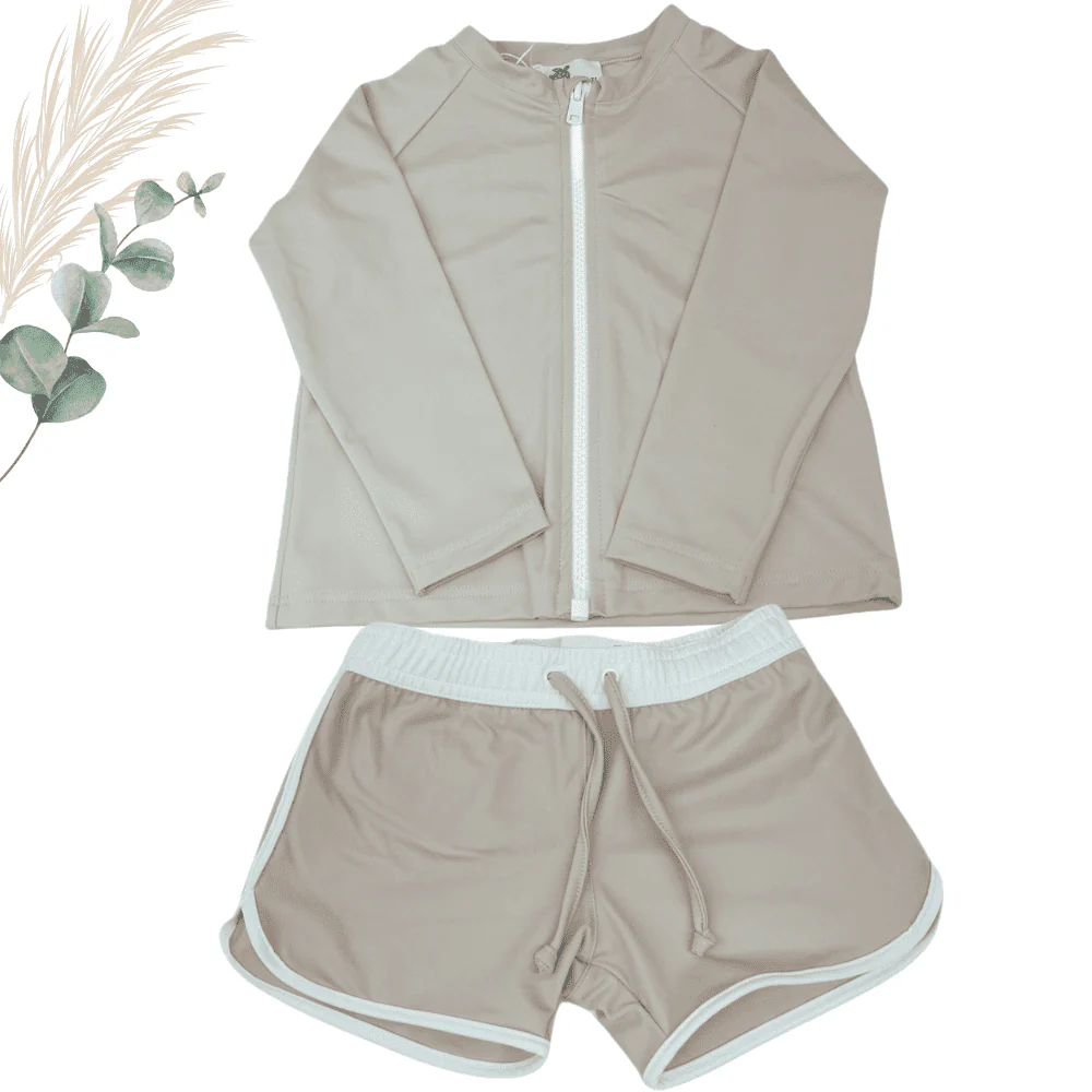 T-Shirt Anti-UV Manche Longue Sable avec Zip – Image 2