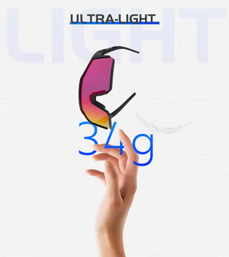 Lunettes Vélo Cyclisme Pro UV400 - Noir / Bleu – Image 4