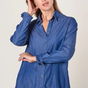 Chemise longue anti-UV femme - Denim Foncé - Nuvées