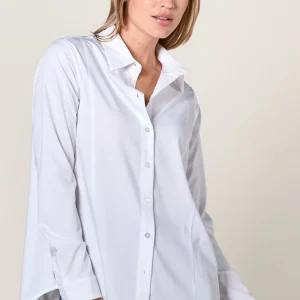 Chemise longue anti-UV femme - Blanc - Nuvées
