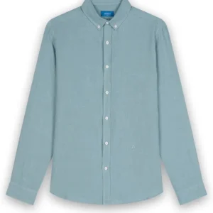 Chemise en lin bleue caraïbes