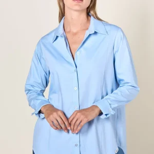 Chemise longue anti-UV femme - Bleuet Ensoleillé - Nuvées