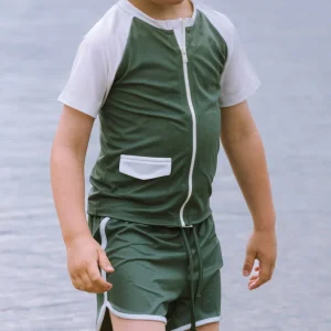 T-shirt anti-UV kaki manches courtes