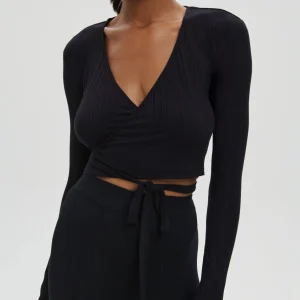 TOP CACHE-COEUR TEXTURÉ - Wrap Top Textured