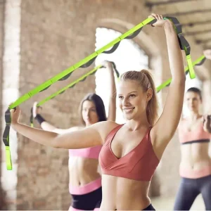 Sangle de yoga extensible multi boucles non élastique