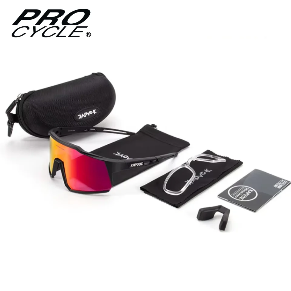 Lunettes Vélo Cyclisme Pro UV400 - Noir / Rouge – Image 3