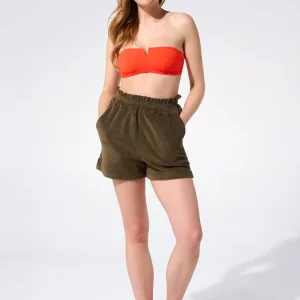 Short éponge Femme kaki