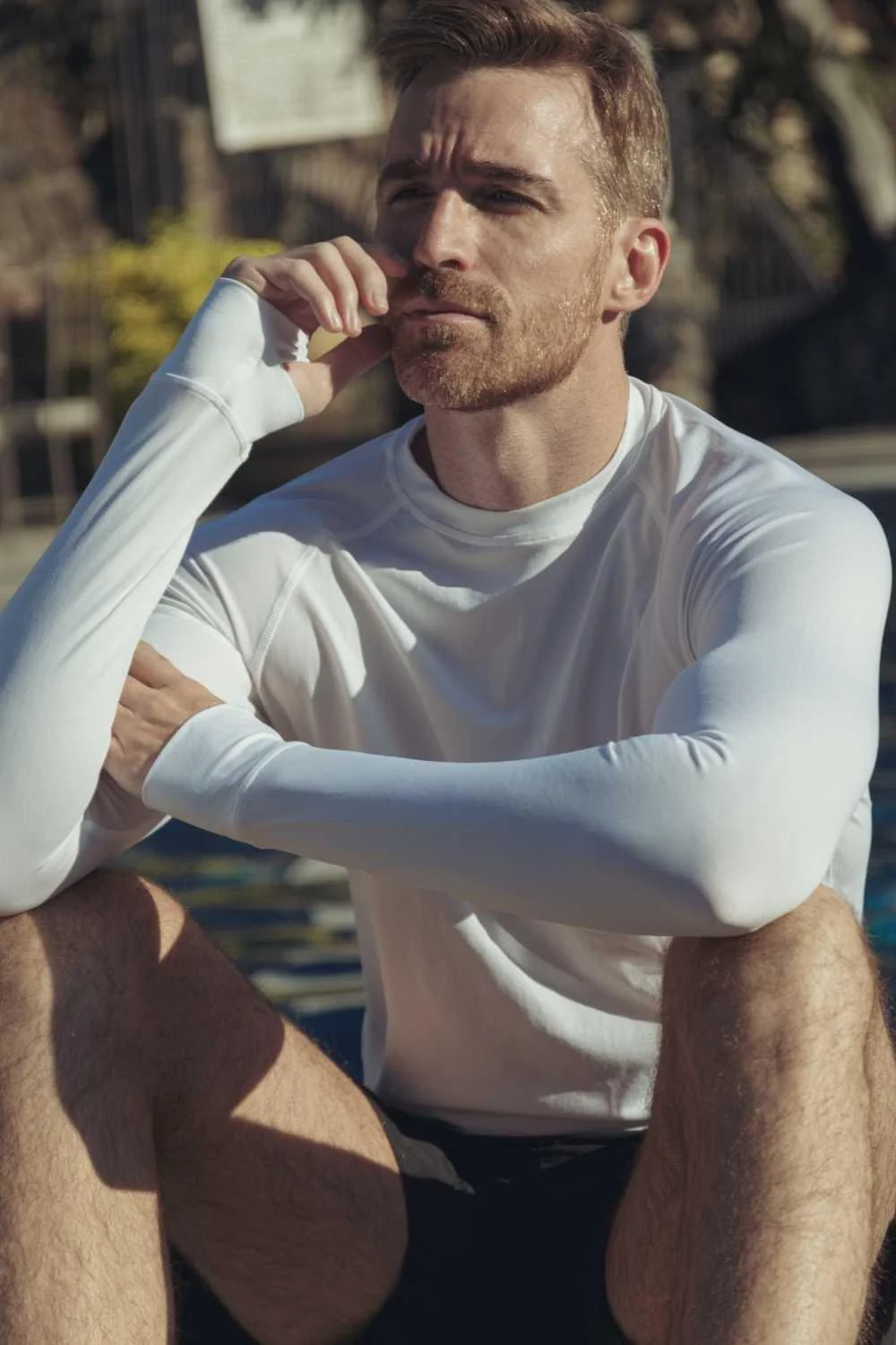 T-shirt anti-UV homme de bain - Blanc -UPF50 +