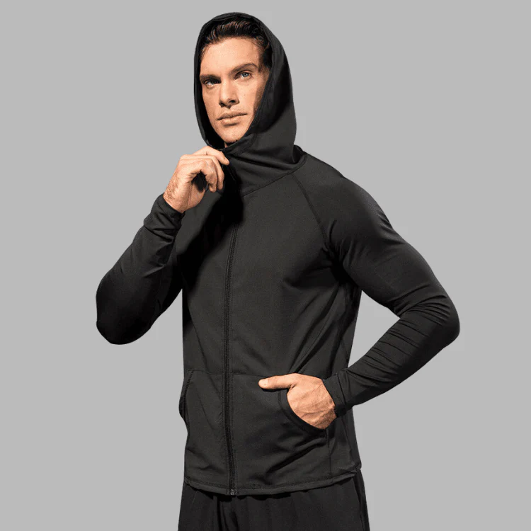 Veste à capuche de sport zippée de yoga en extérieur - Confort et style – Image 2