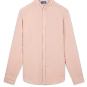 Chemise en lin rose