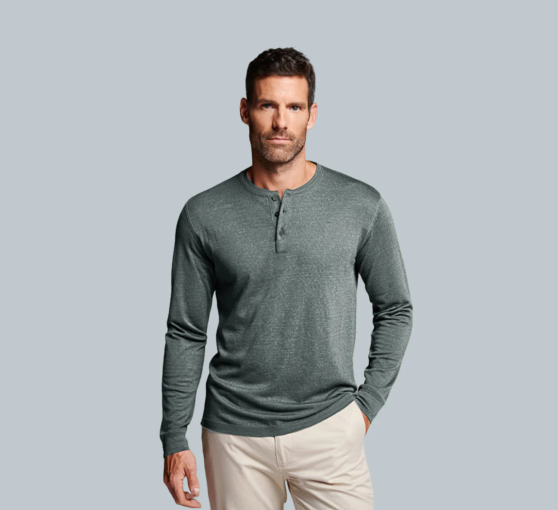 PERFORMANCE MERINO LONG SLEEVES HENLEY – Image 2