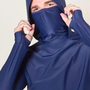 T-shirt de bain anti-UV à capuche homme - Bleu Océan - Nuvées