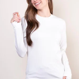 T-shirt anti-UV femme à manches longues Lite - Blanc - Nuvées